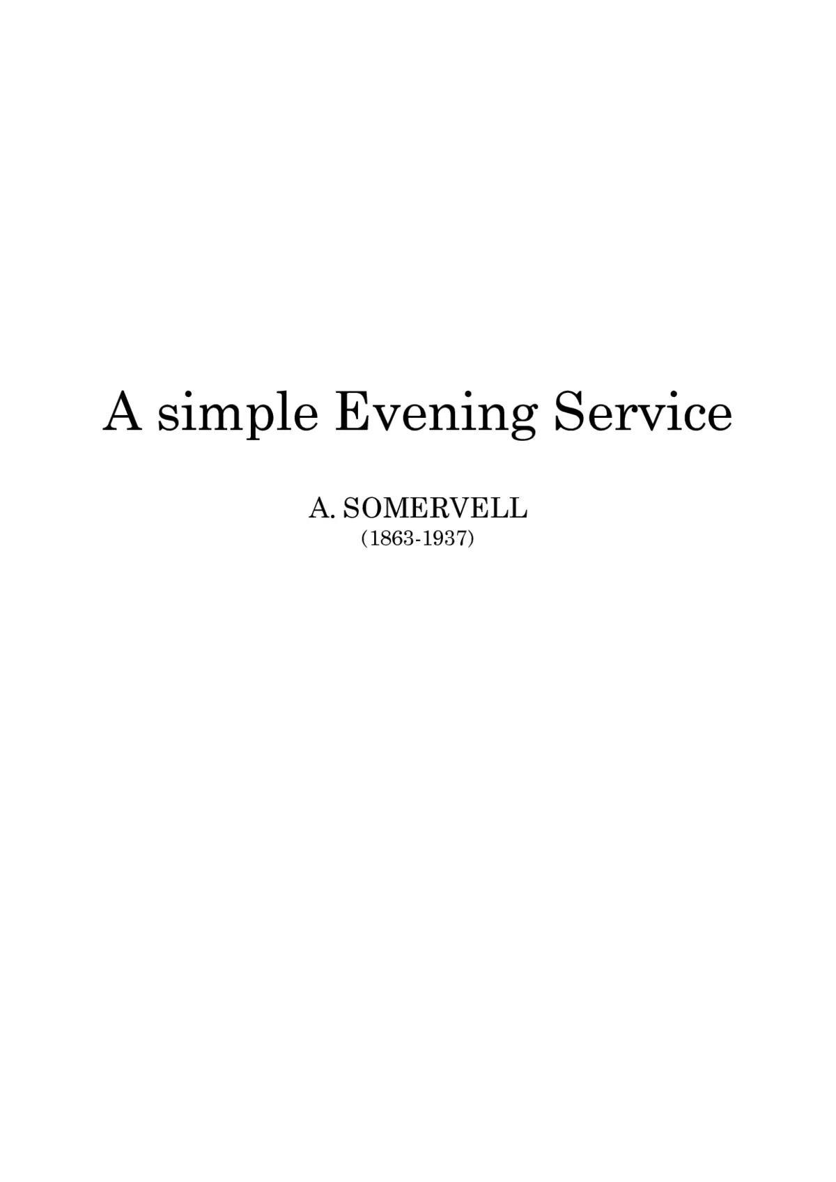 A simple Evening Service - Page 1