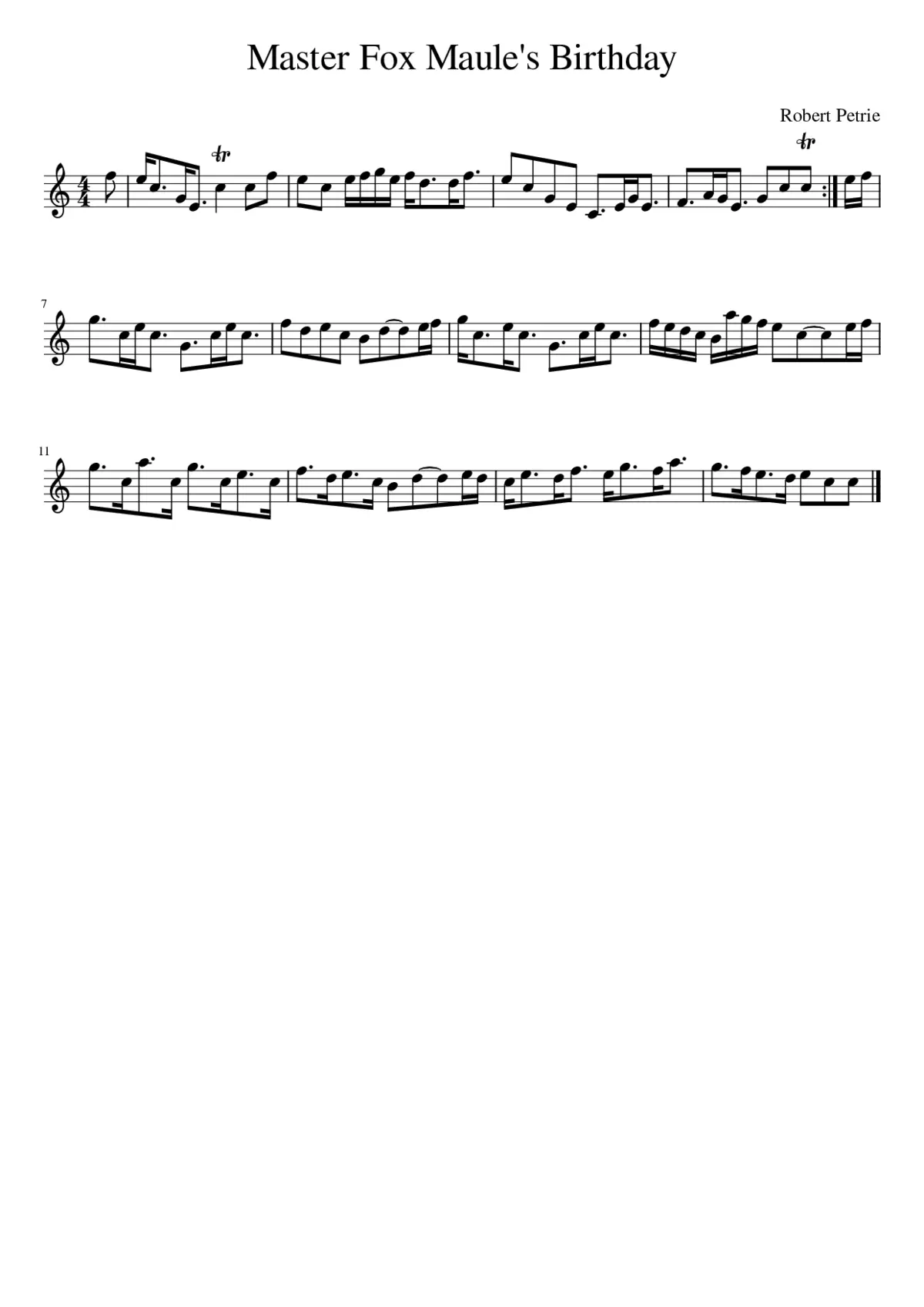 Master Fox Maule's Birthday - Page 1