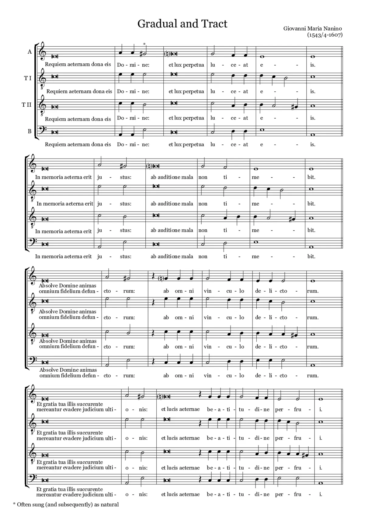 Gradual and Tract for a Requiem - Page 1