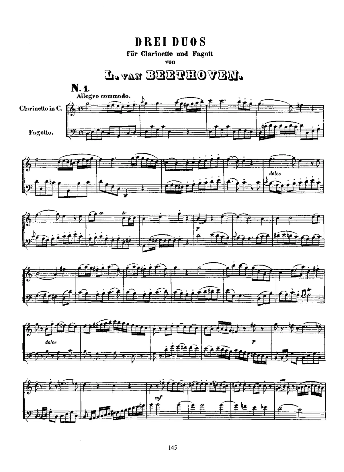 3 Duets for Clarinet and Bassoon - Page 1