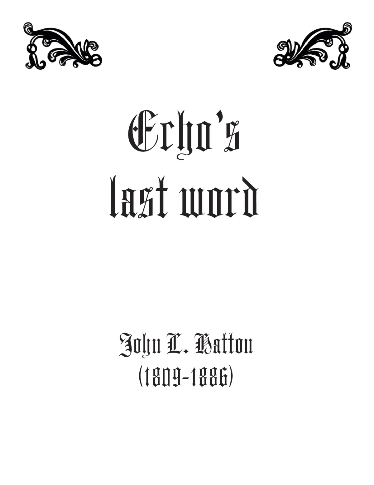 Echo's last word - Page 1