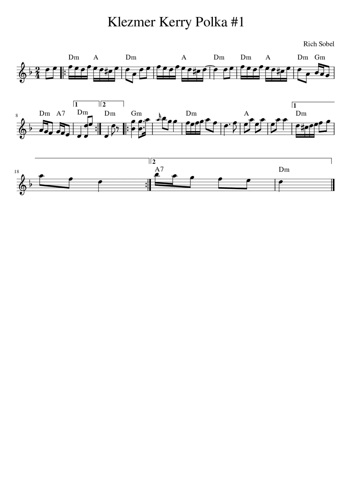 Klezmer Kerry Polka 1 - Page 1