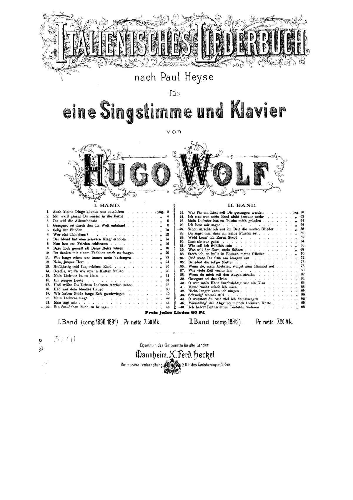 Italienisches Liederbuch - Page 1