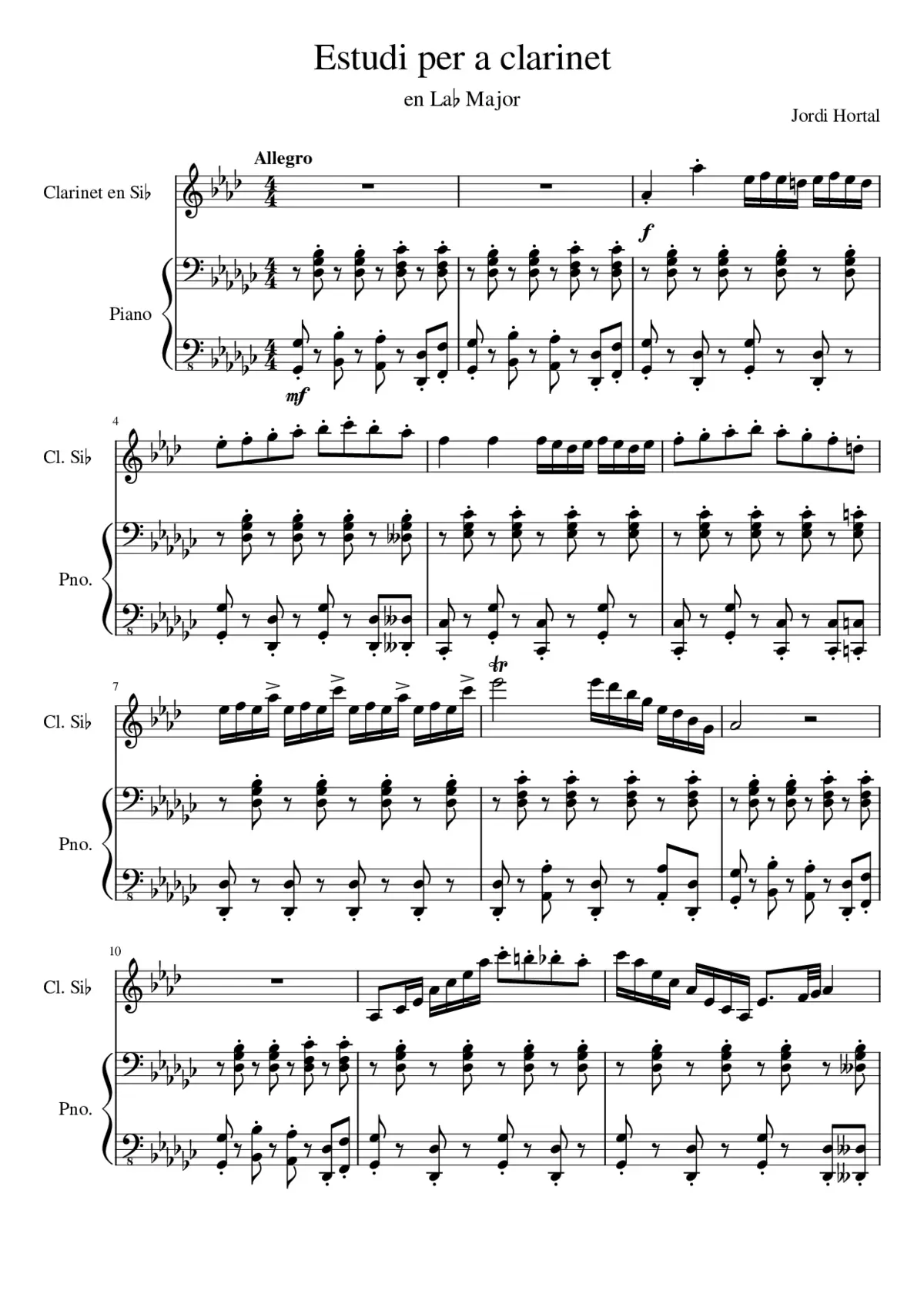 Estudi per a clarinet - Page 1