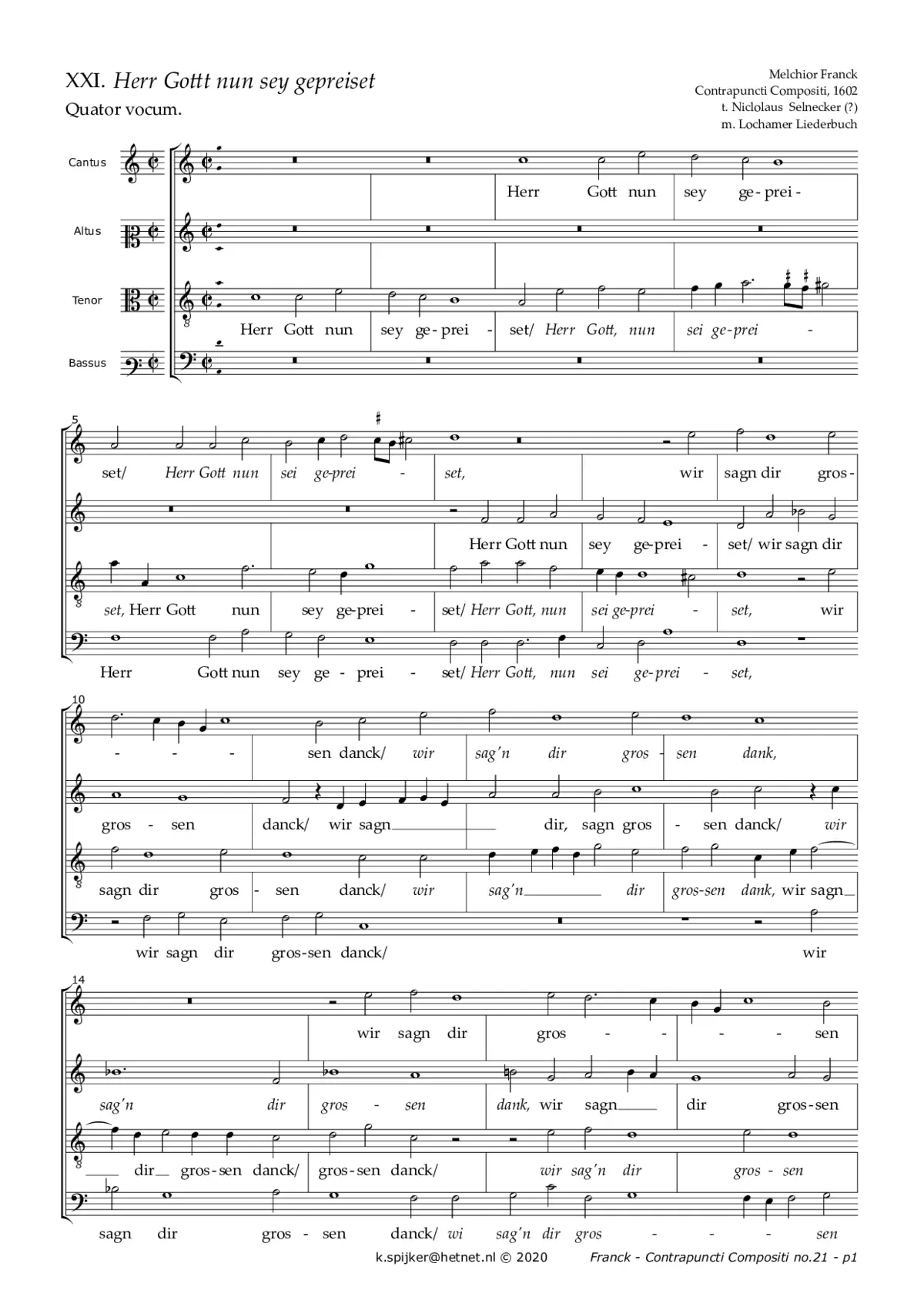 Herr Gott, nun sei gepreiset - Page 1