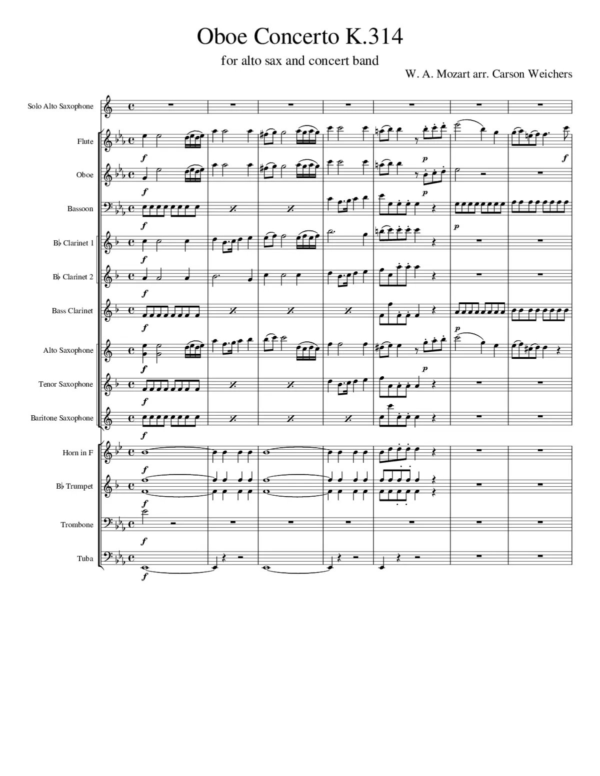 Oboe Concerto in C major K.314/271k - Page 1