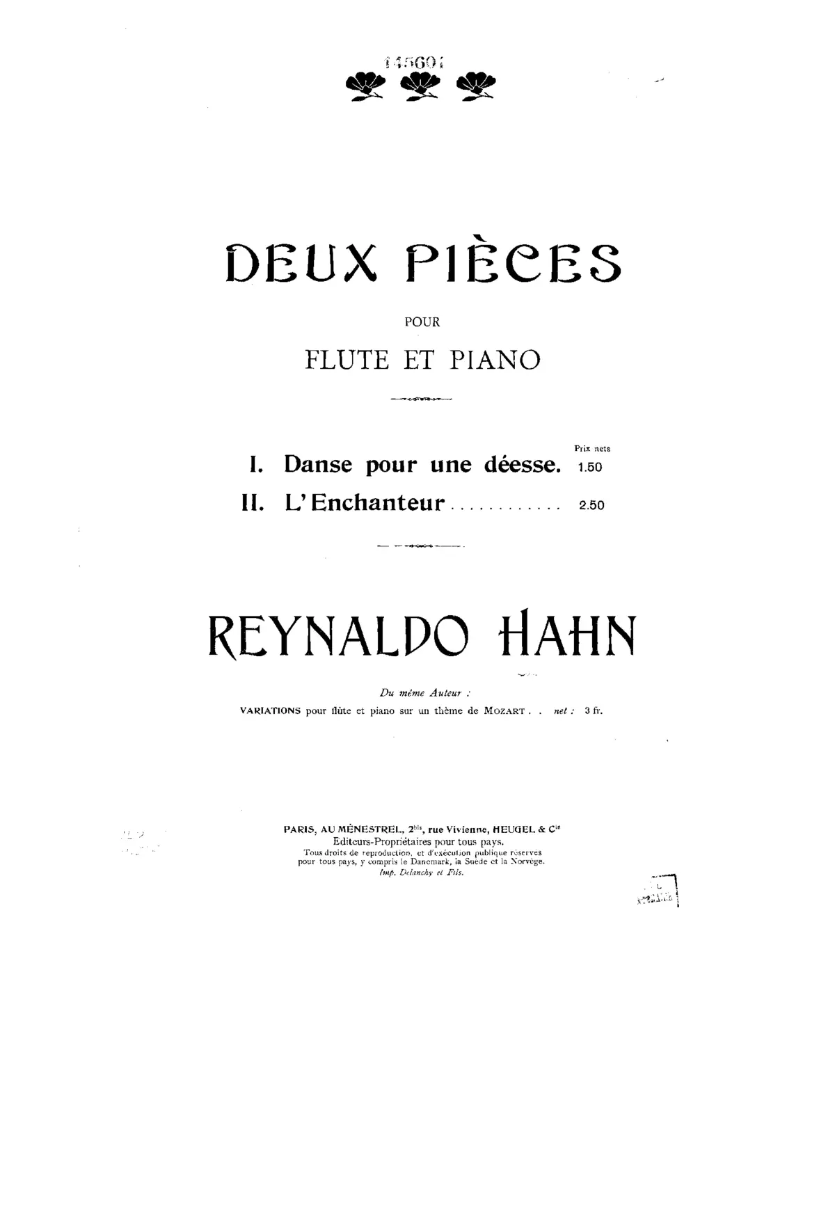 2 Pièces pour flûte et piano - Page 1