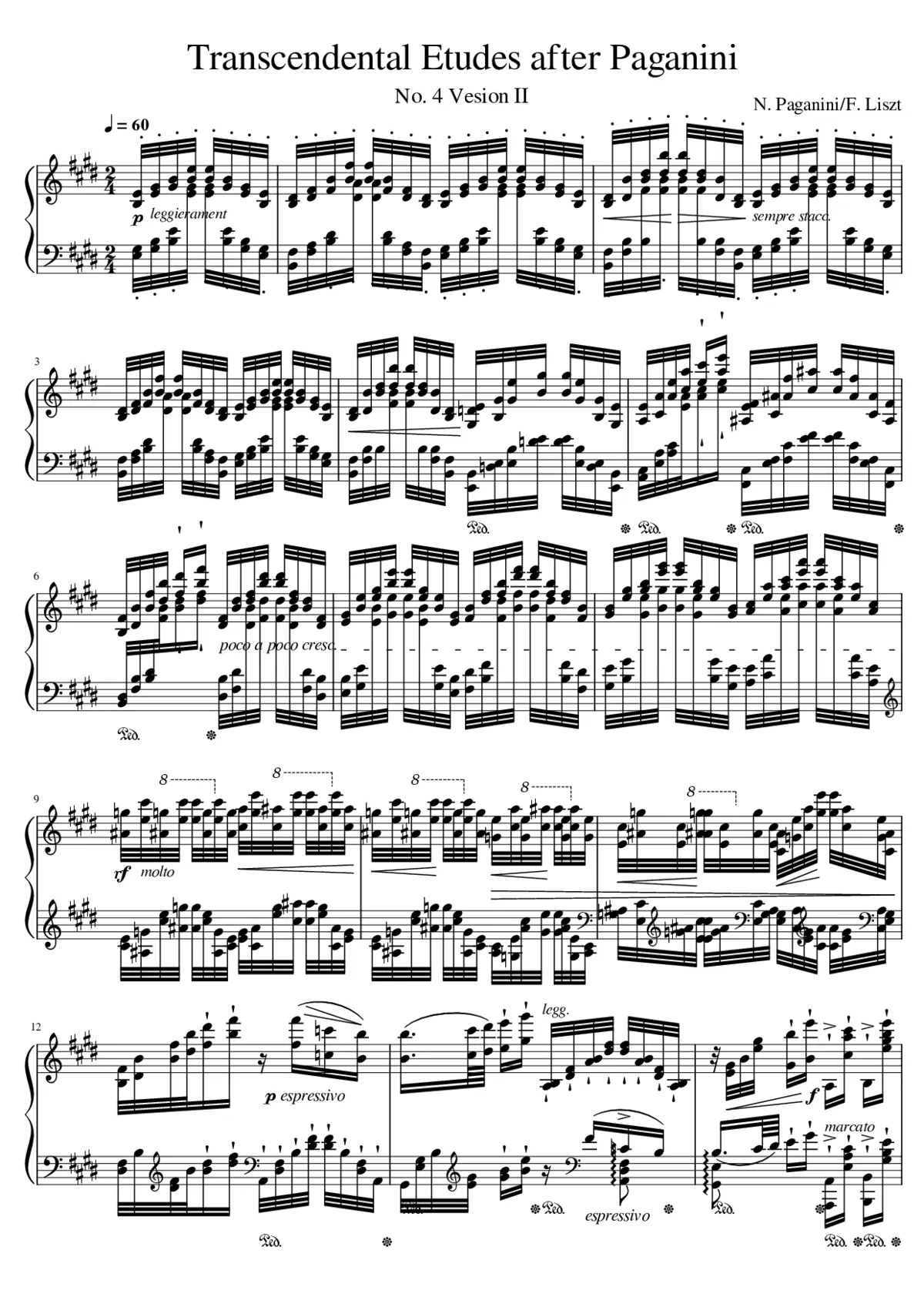 Études d'exécution transcendante d'après Paganini S.140 - Page 1