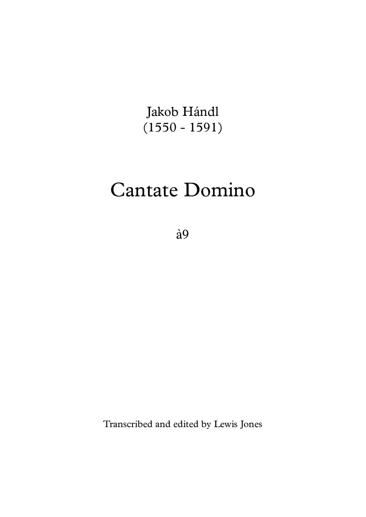 Cantate Domino a 9 - Page 1