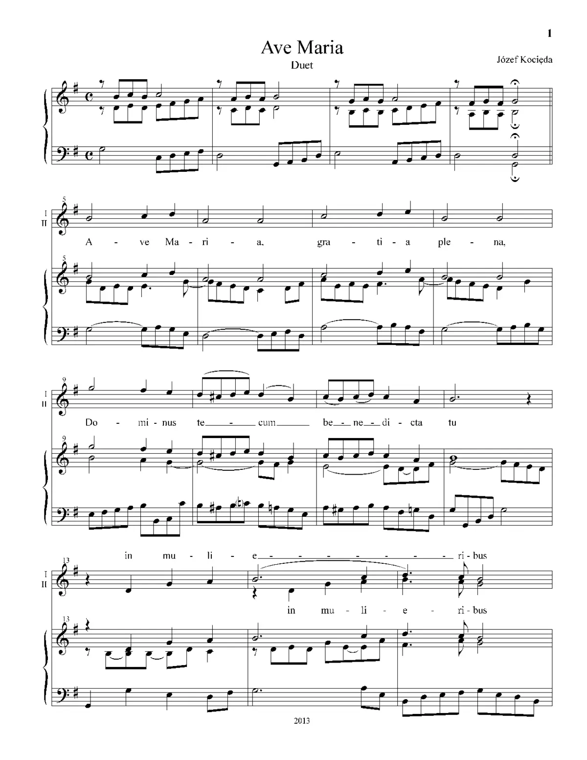 Ave Maria in G Major - Page 1