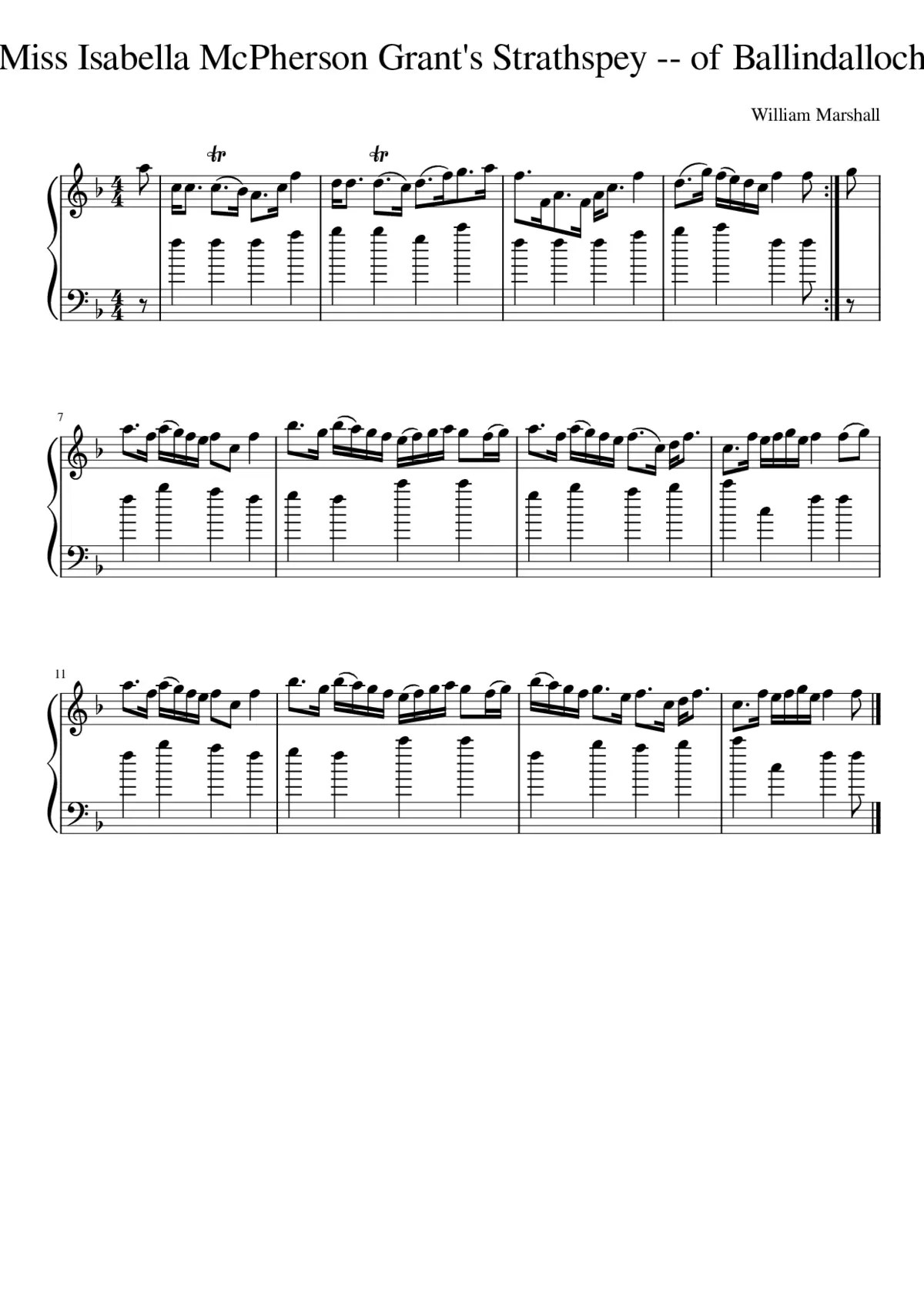 Miss Isabella McPherson Grant's Strathspey -- of Ballindalloch - Page 1