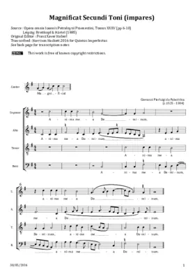 Magnificat secundi toni a 4, impares
