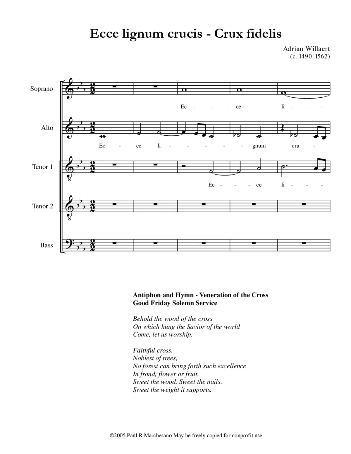 Ecce lignum crucis - Crux fidelis - Page 1