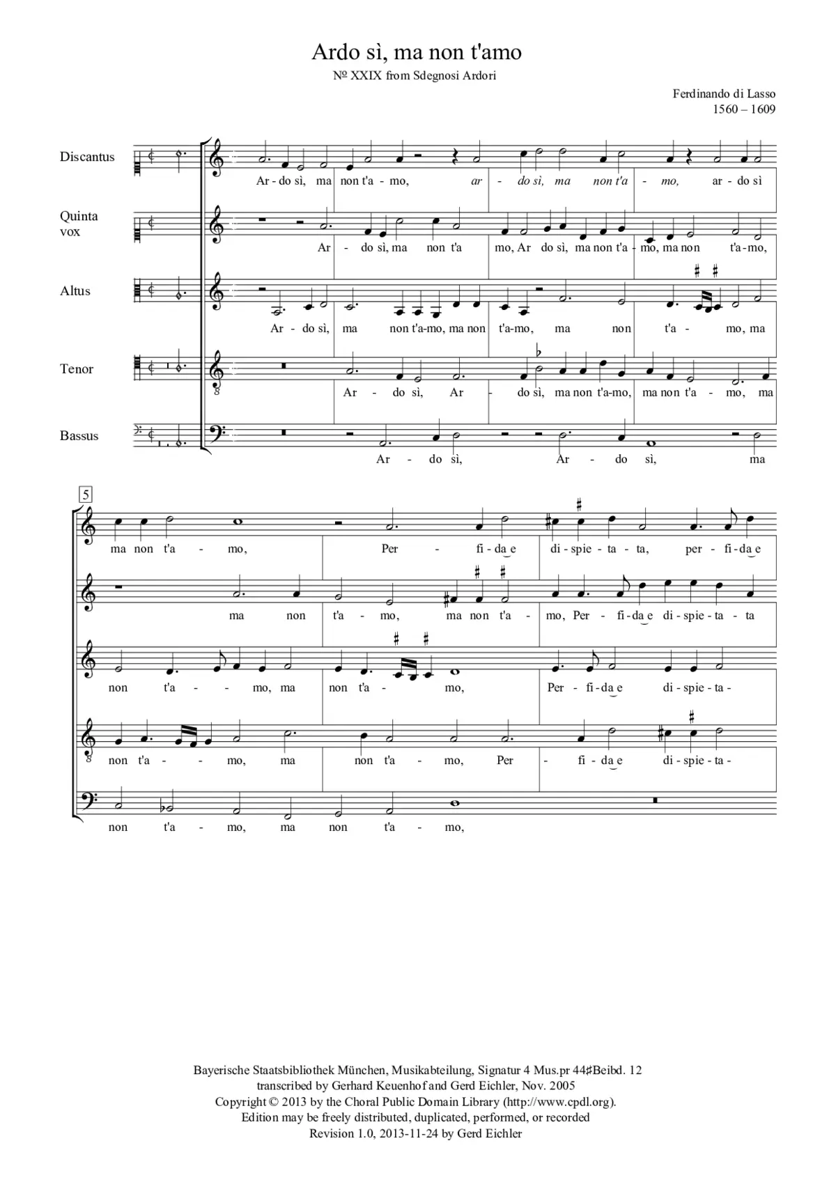 Ardo, sì, ma non t'amo - Page 1