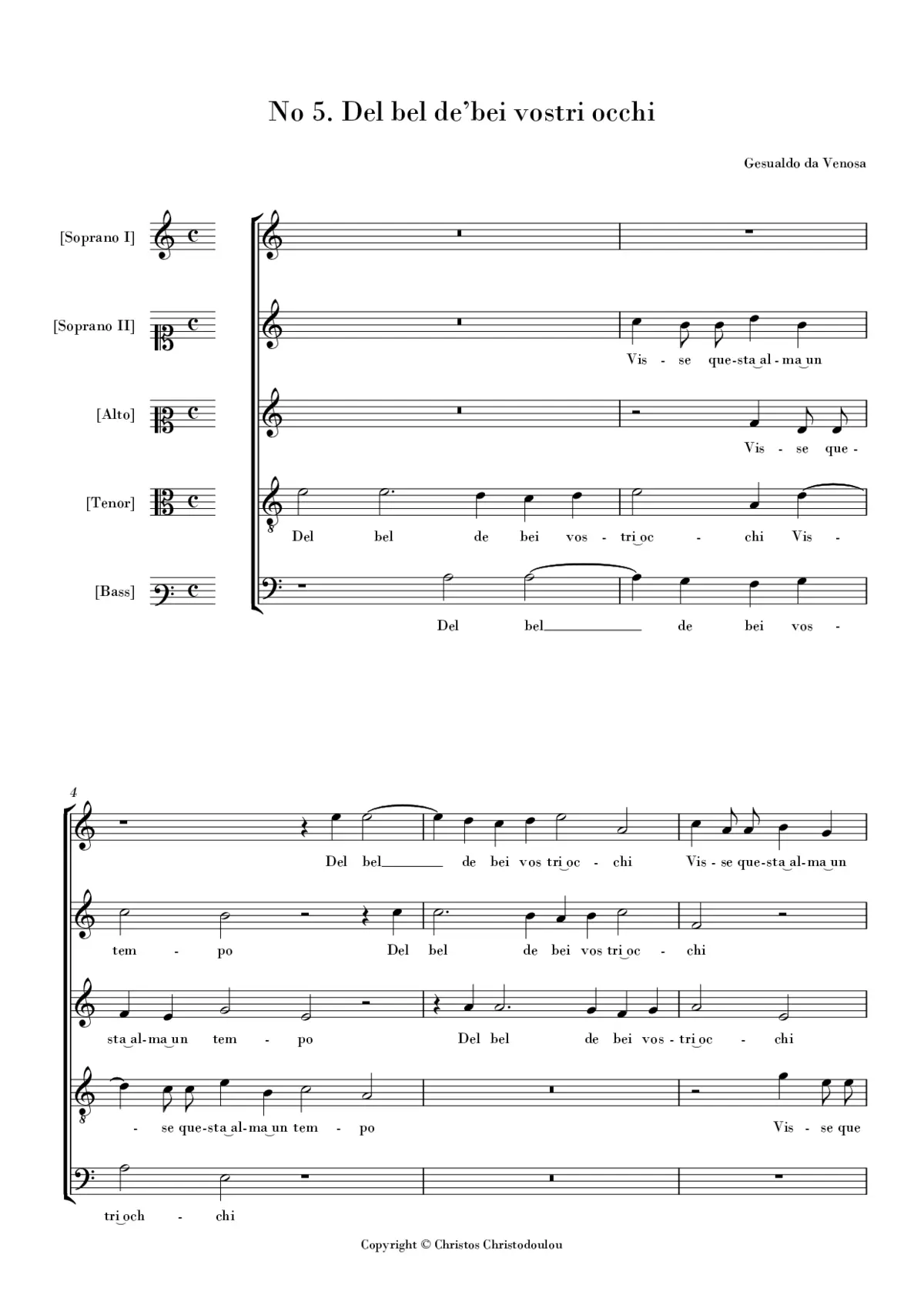 Del bel de bei vostri occhi - Page 1