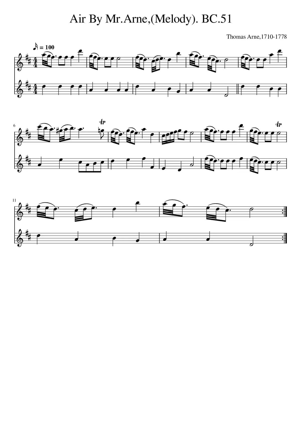 Air By Mr.Arne(Melody). BC.51 - Page 1