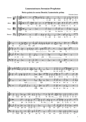 Lamentationes Hieremiae Prophetae (quatuor vocum)