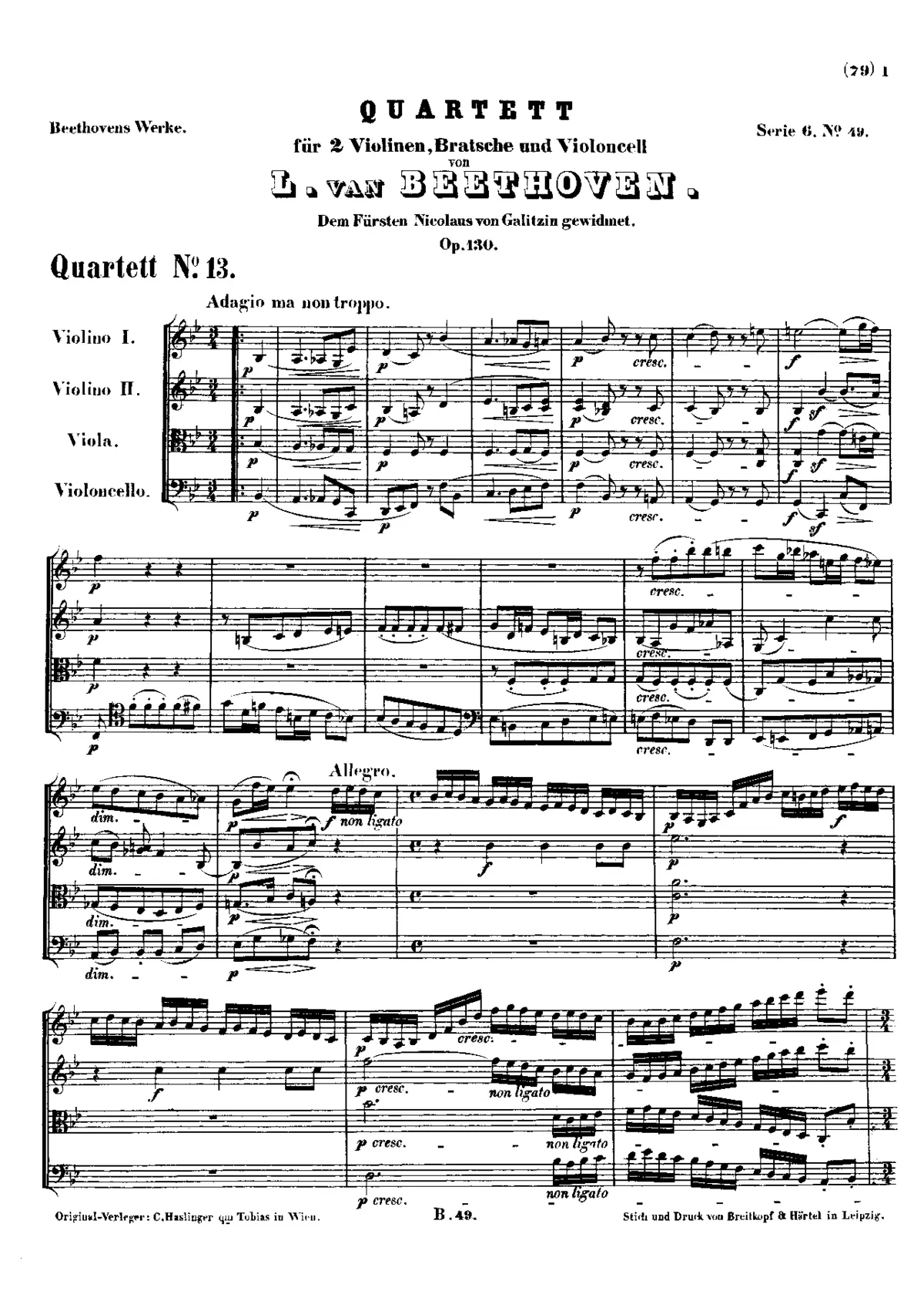 String Quartet No.13 - Page 1