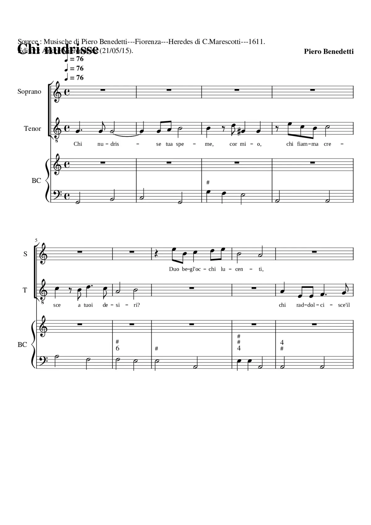 Chi nudrisse tua speme - Page 1