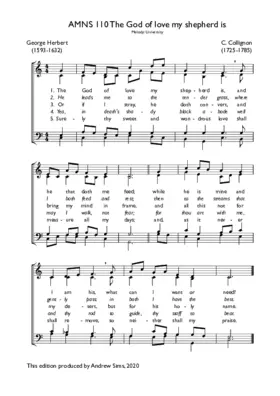 The God of love my shepherd is