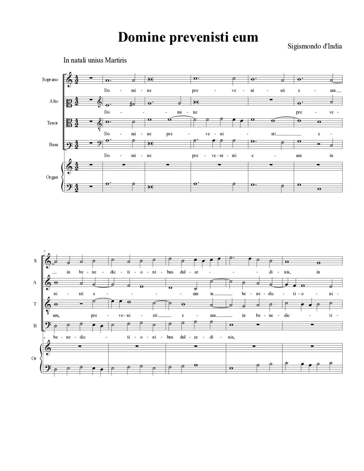 Domine prevenisti eum - Page 1