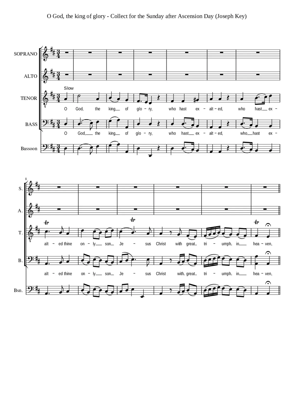 O God the king of glory - Page 1