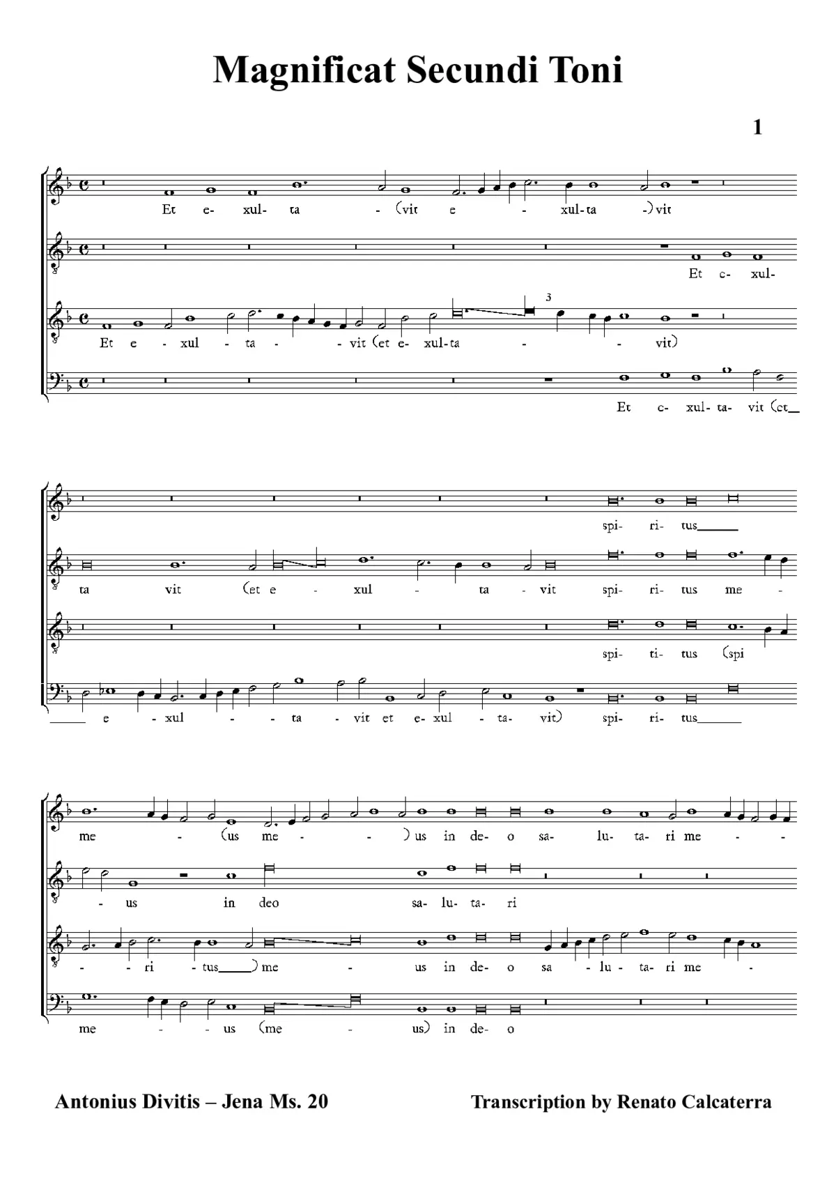 Magnificat secundi toni - Page 1