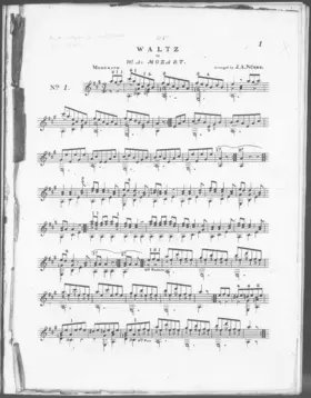 3 Celebrated Waltzes of Mozart, Beethoven & Weber, arranged for the Spanish Guitar