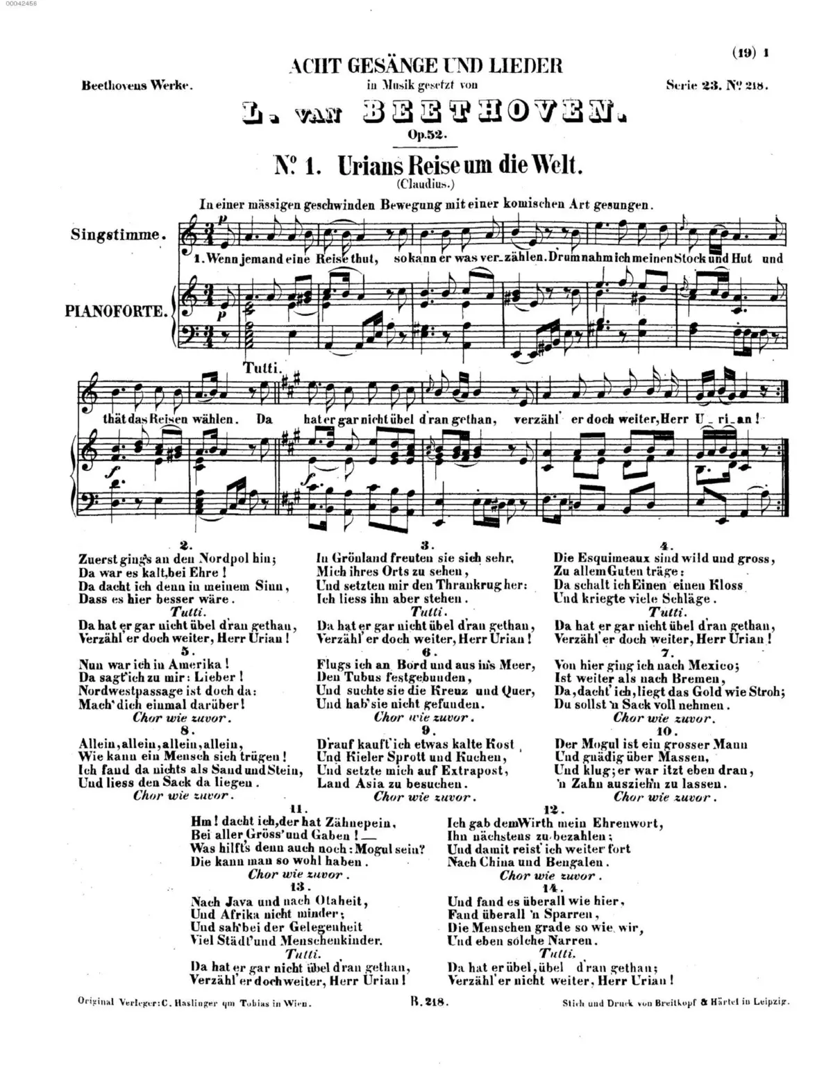 Acht Gesänge und Lieder - Page 1
