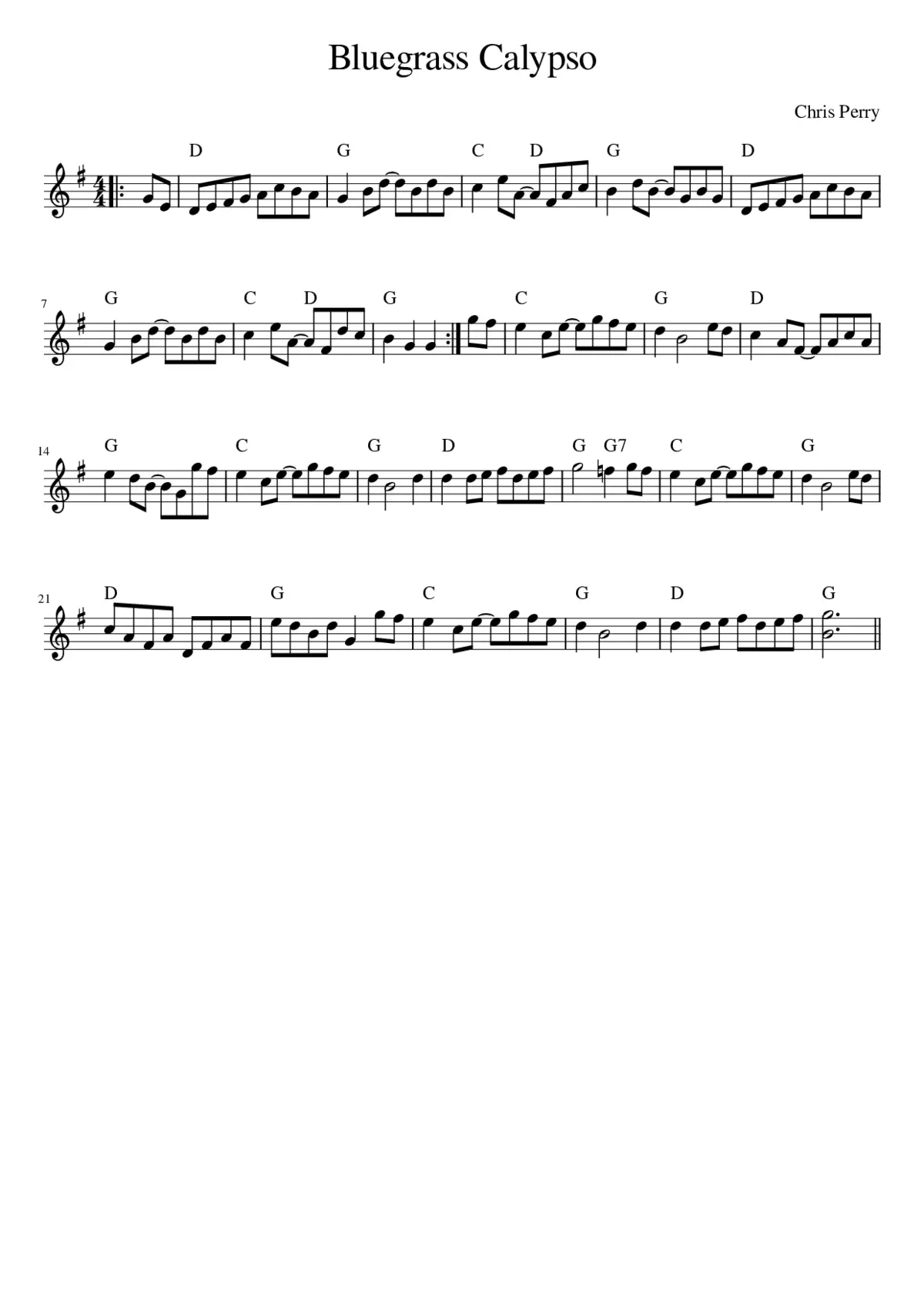 Bluegrass Calypso - Page 1