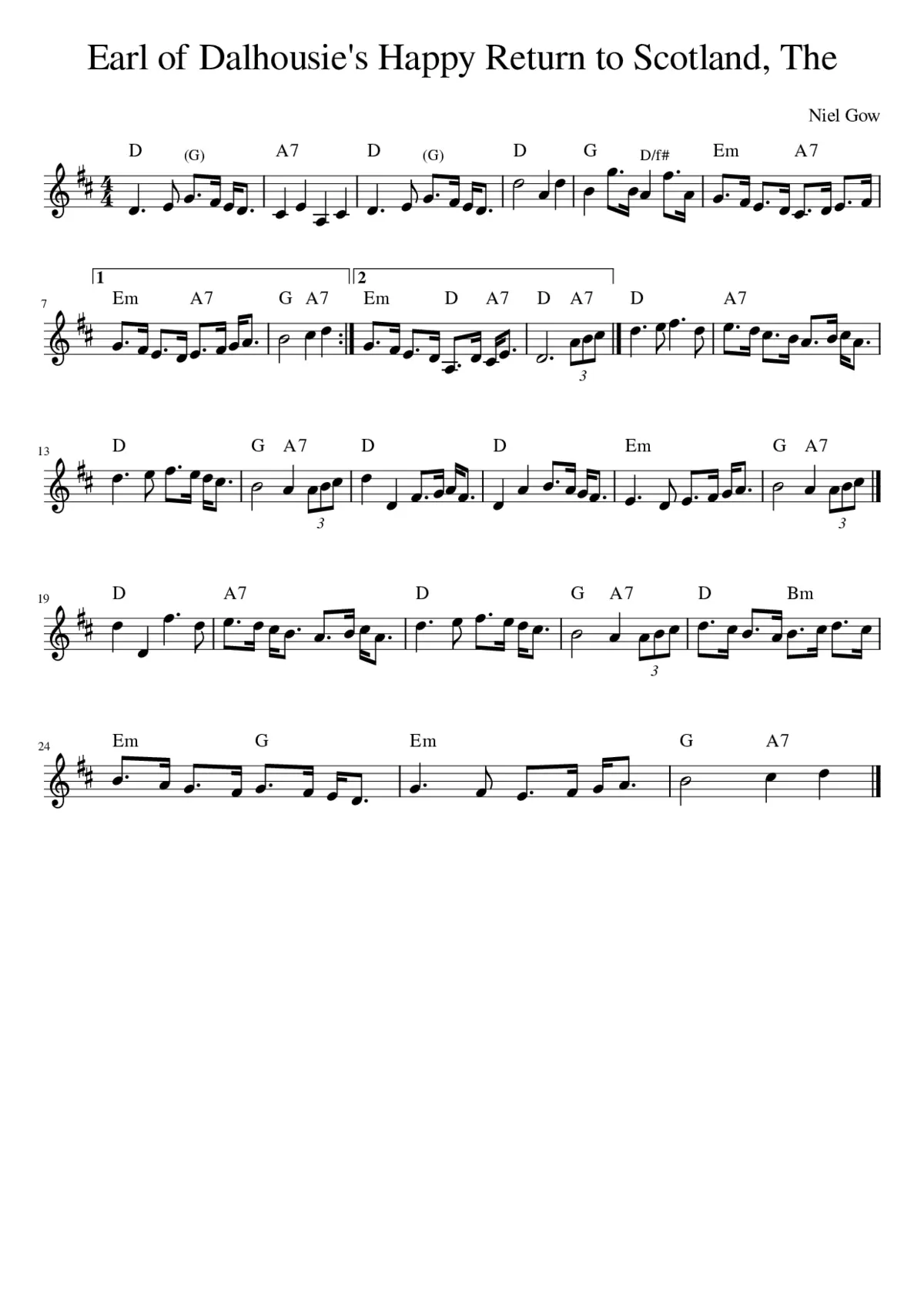 The Earl of Dalhousie's Happy Return to Scotland - Page 1