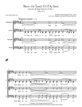 Bless the Lord, O my soul, Op. 59 No. 1