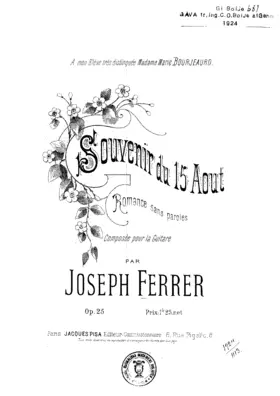 Souvenir de 15 Août, Op.25