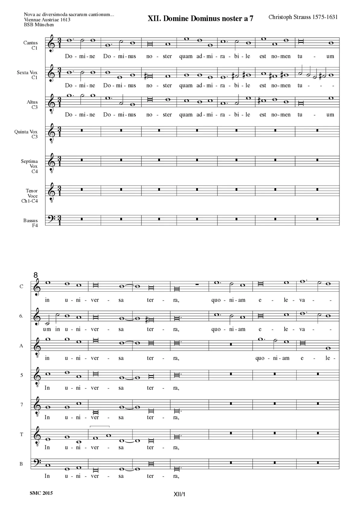 Domine Dominus noster a 7 - Page 1