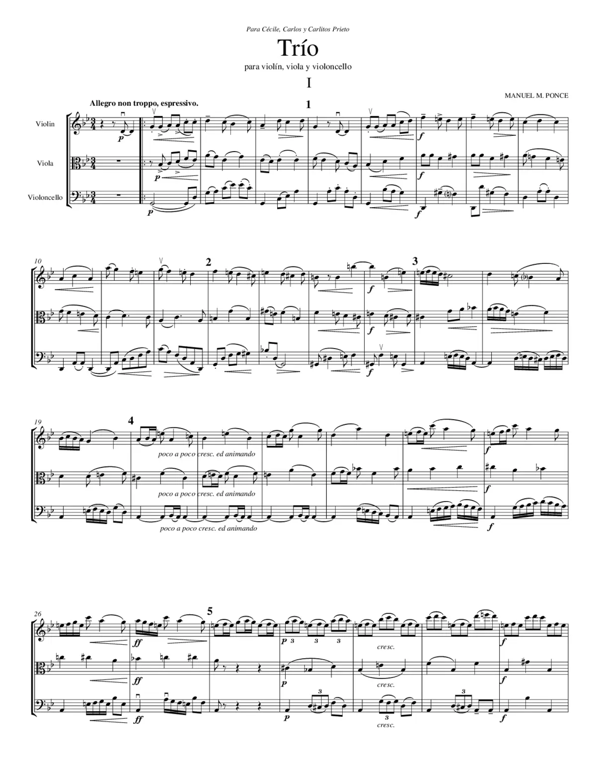Trío para violín, viola y violoncello - Page 1