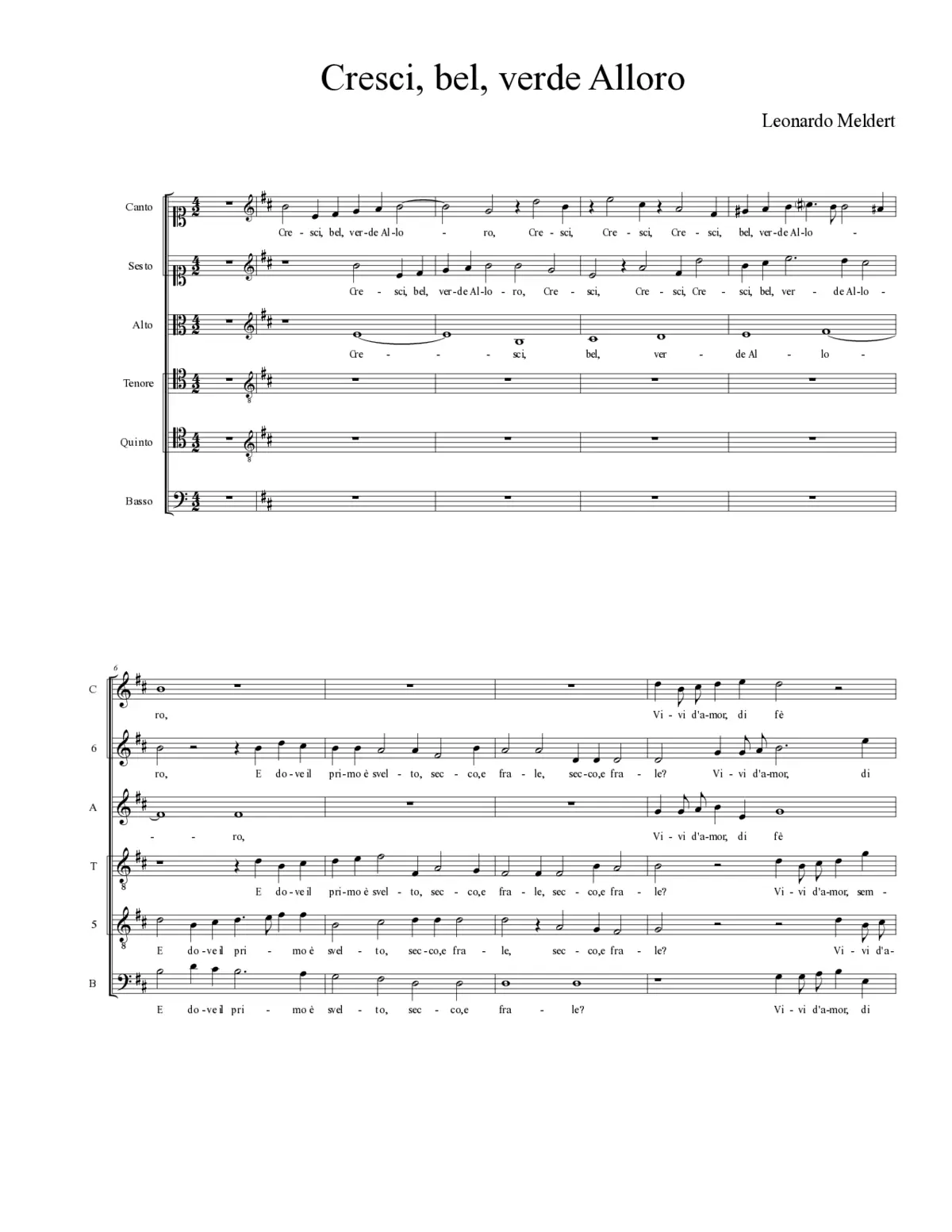 Cresci, bel, verde Alloro - Page 1