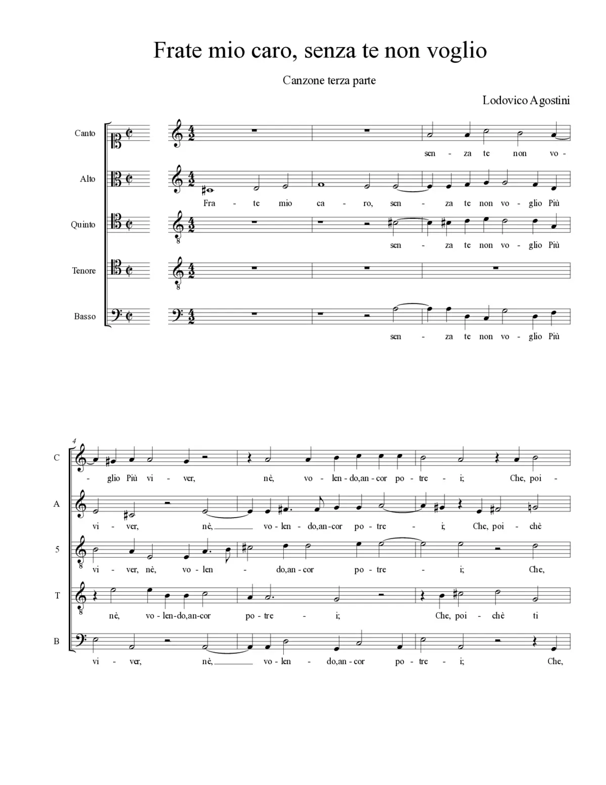 Frate mio caro, senza te non voglio - Page 1