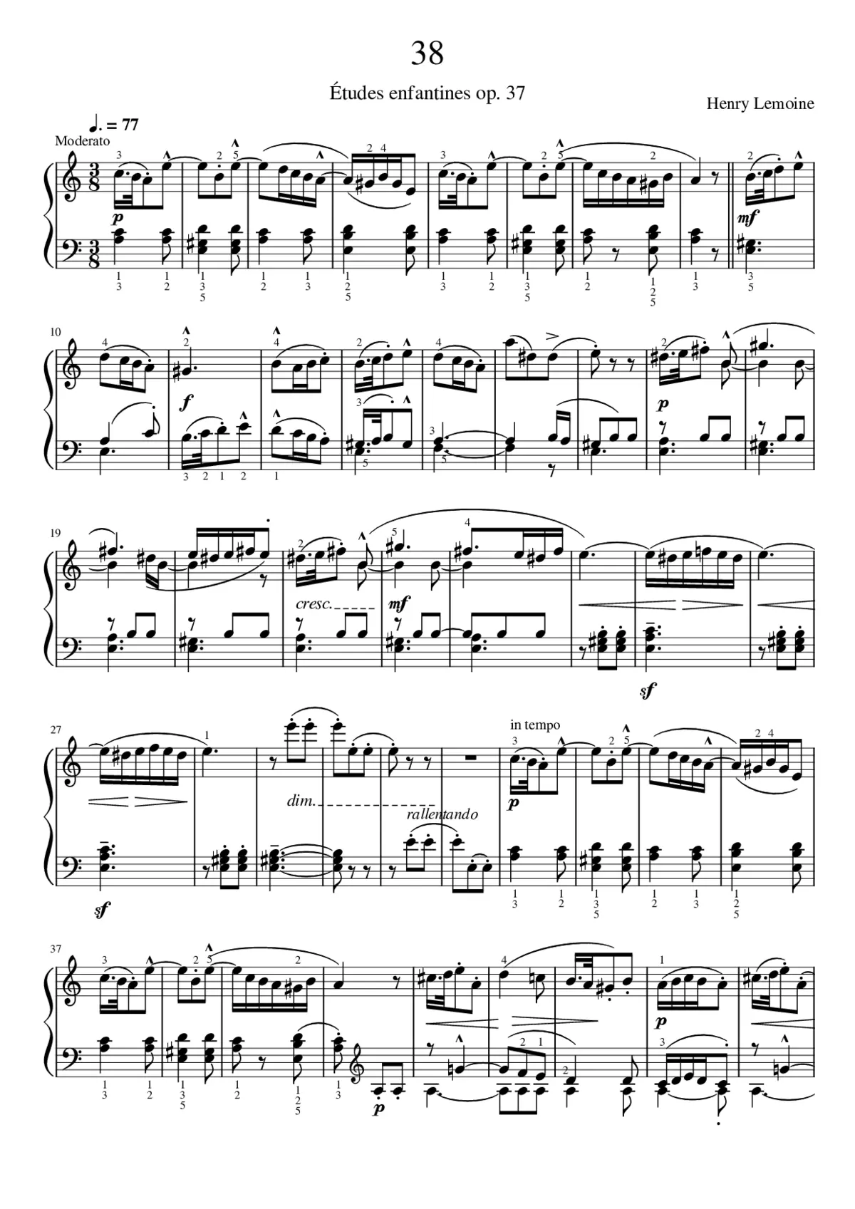 Études enfantines Op.37 - Page 1