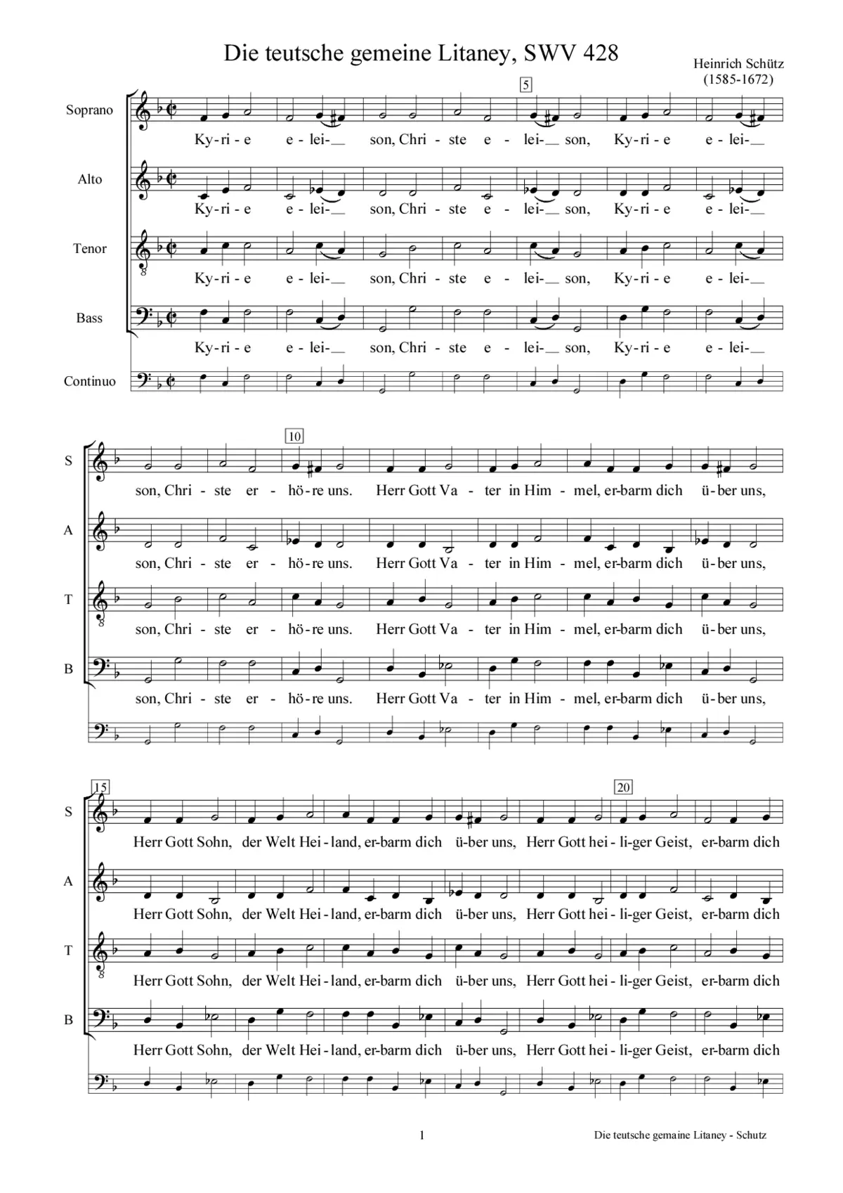 Litania I, SWV 428 - Page 1