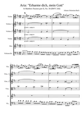 Erbarme dich mein Gott aus der Matthäuspassion BWV 244 Nr. 39