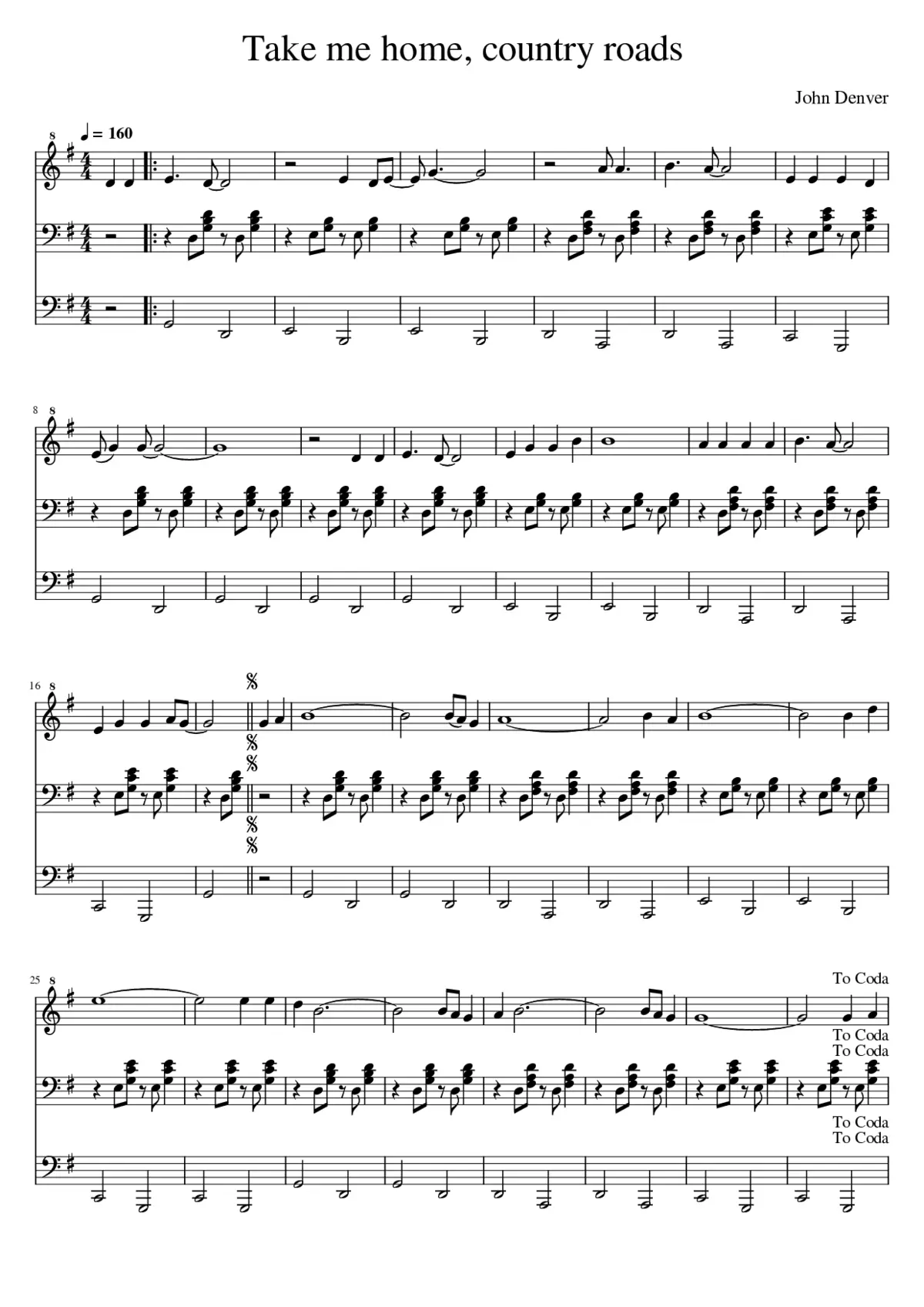 Take Me Home Country Roads - Page 1