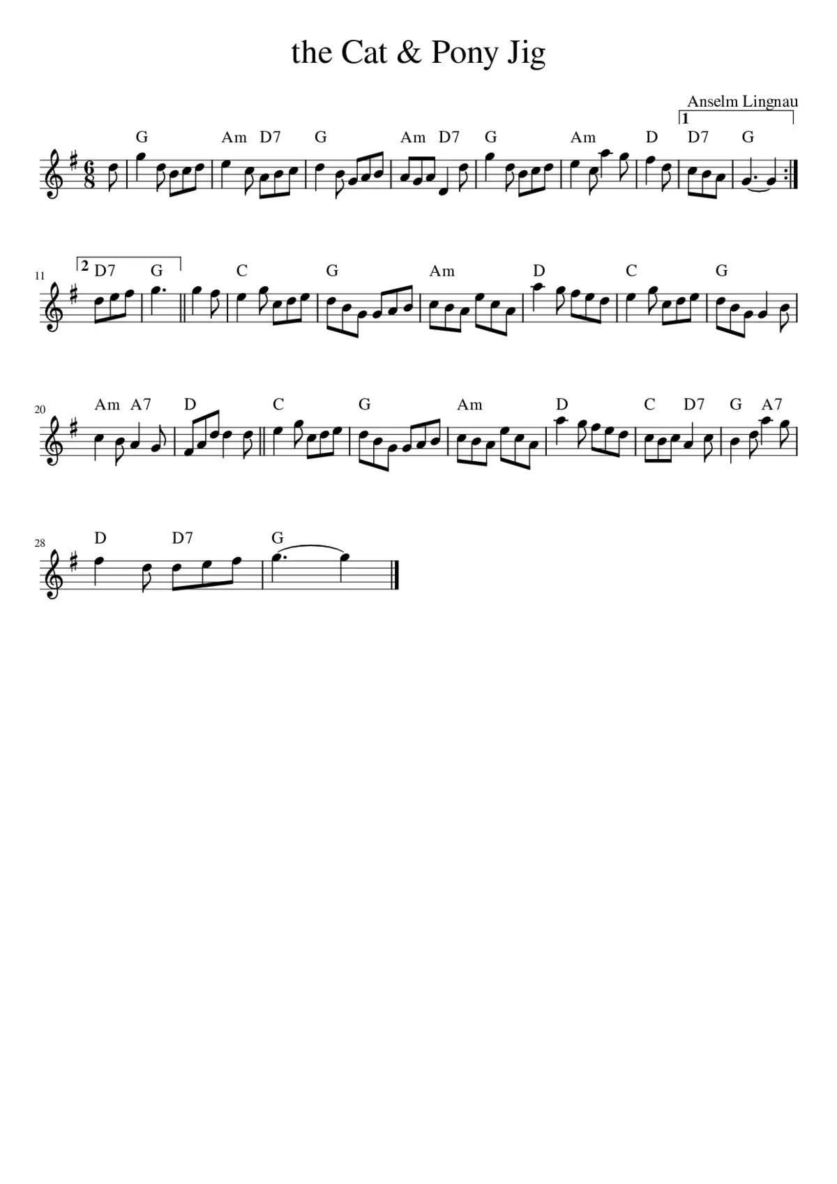 the Cat & Pony Jig - Page 1