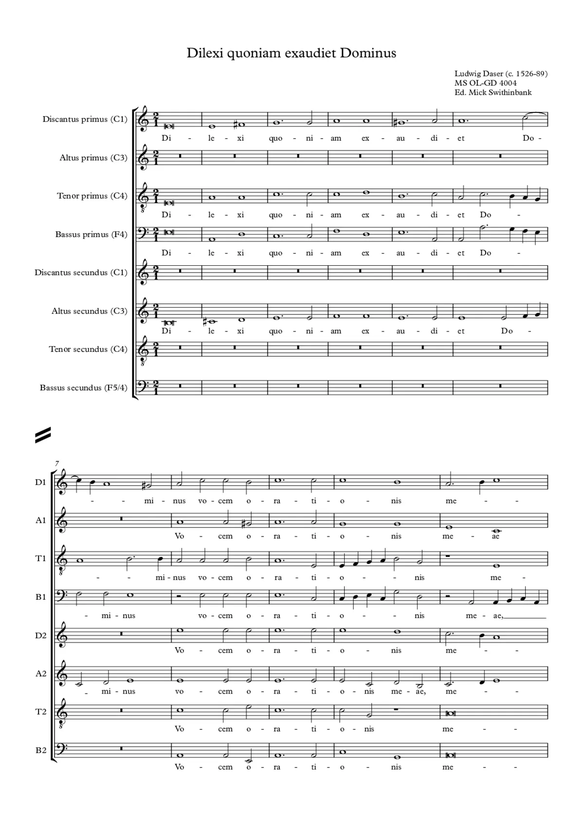 Dilexi quoniam exaudiet Dominus - Page 1
