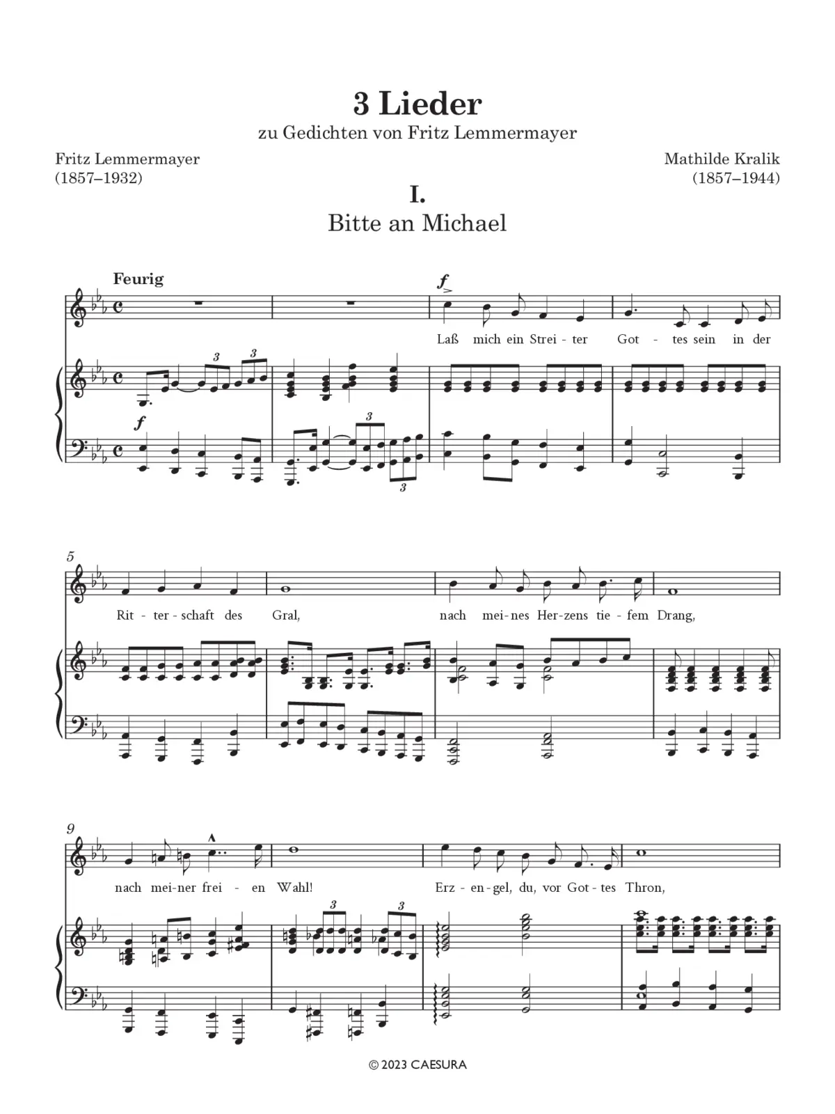3 Lieder zu Gedichten von Fritz Lemmermayer - Page 1