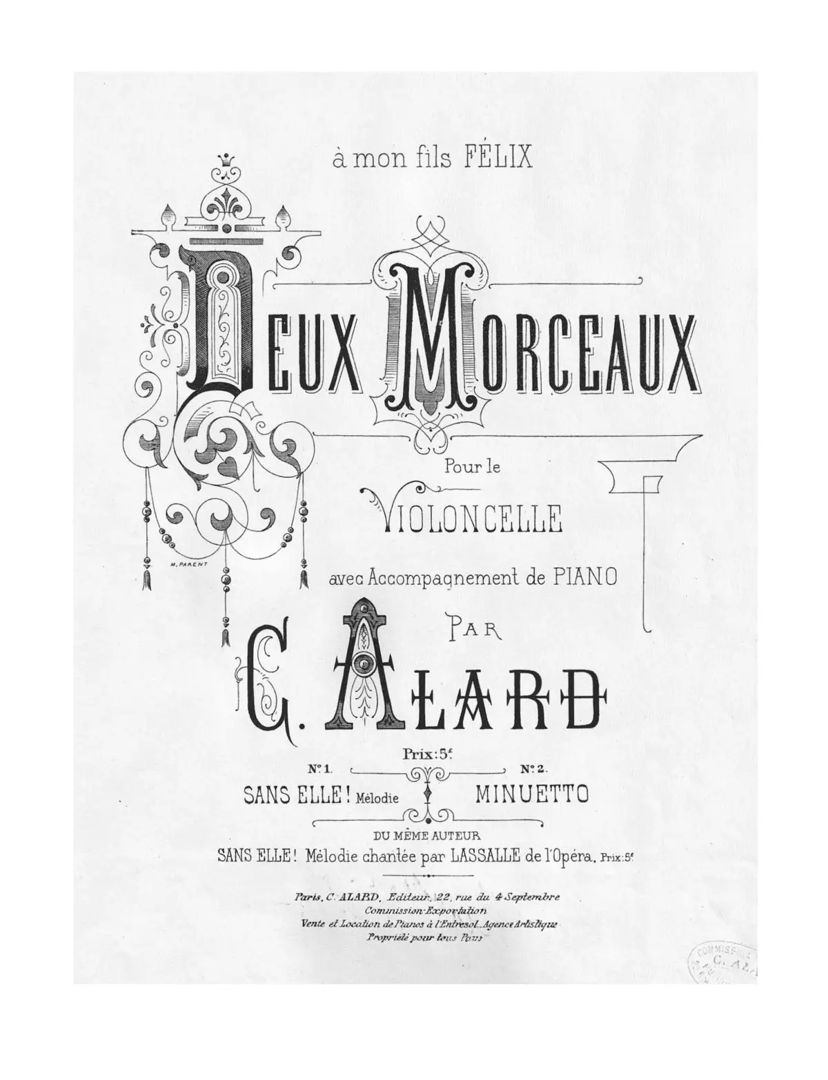 Deux morceaux pour violoncelle et piano - Page 1