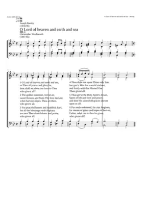 O Lord of heaven and earth and sea