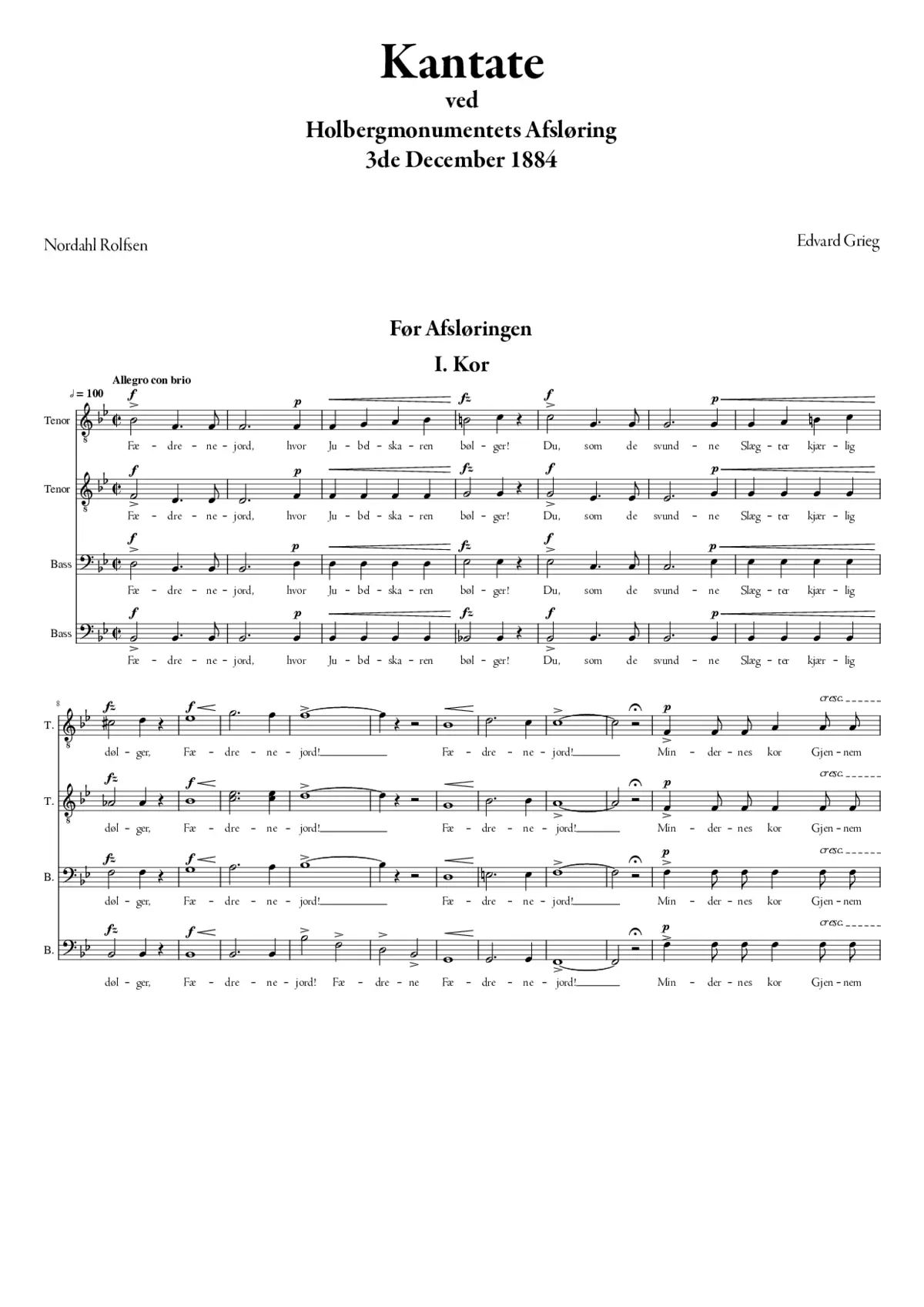 Holberg Cantata - Page 1