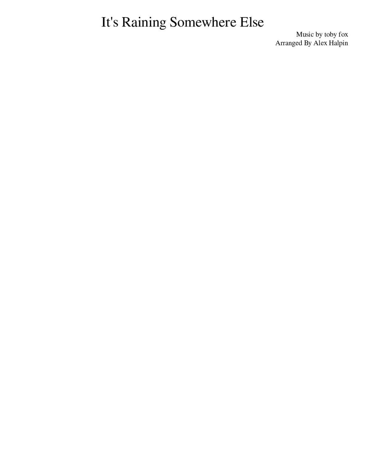 It's Raining Somewhere Else - Page 1