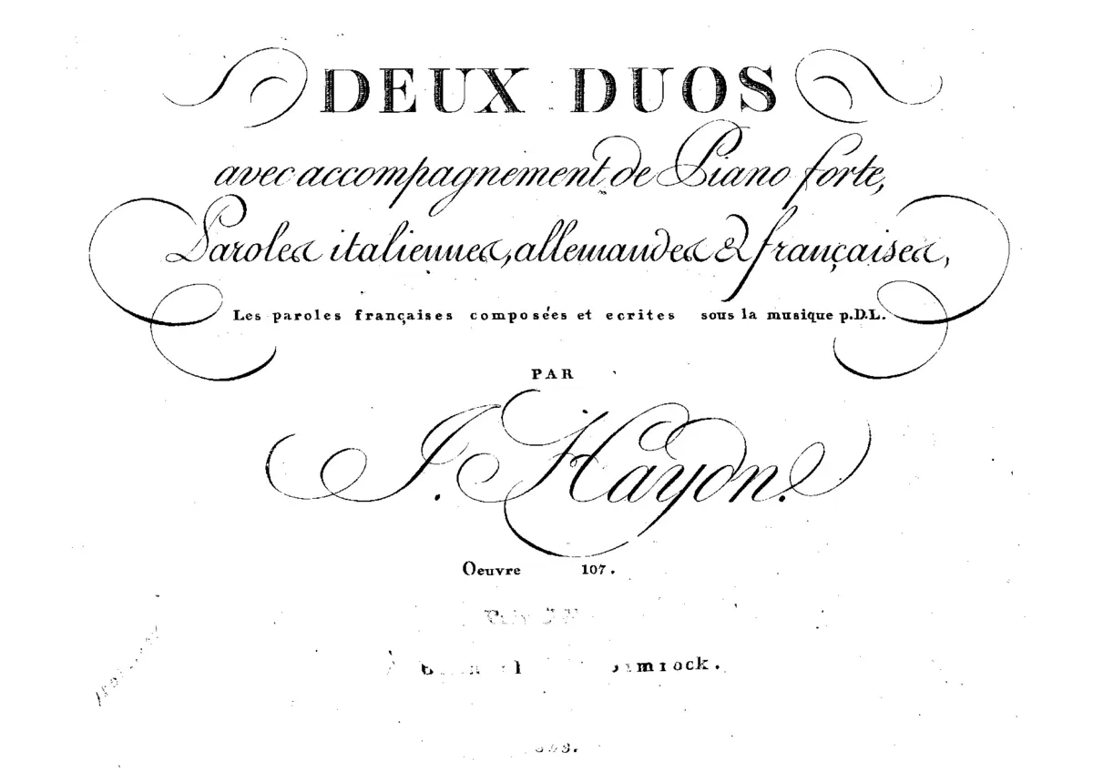 2 Duos with Piano, Hob.XXV:1-2 (Op.107) - Page 1