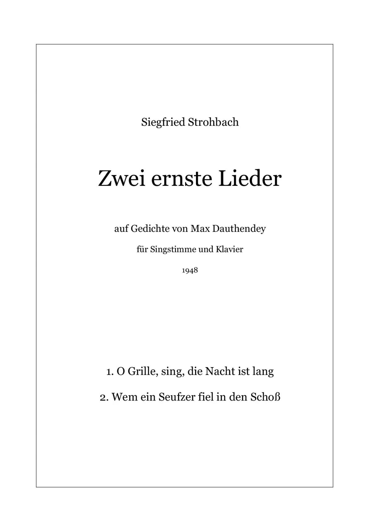 2 Ernste Lieder - Page 1